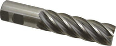 Interstate - 1-1/4", 4" LOC, 1-1/4" Shank Diam, 6-1/2" OAL, 6 Flute, Cobalt Square End Mill - Single End, Uncoated, Spiral Flute, 30° Helix, Centercutting, Right Hand Cut, Right Hand Flute - USA Tool & Supply