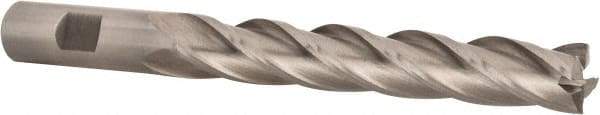 Interstate - 5/8", 4" LOC, 5/8" Shank Diam, 6-1/8" OAL, 4 Flute, Cobalt Square End Mill - Single End, Uncoated, Spiral Flute, 30° Helix, Centercutting, Right Hand Cut, Right Hand Flute - USA Tool & Supply