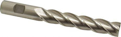 Interstate - 3/4", 4" LOC, 3/4" Shank Diam, 6-1/4" OAL, 4 Flute, Cobalt Square End Mill - Single End, Uncoated, Spiral Flute, 30° Helix, Centercutting, Right Hand Cut, Right Hand Flute - USA Tool & Supply