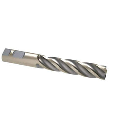 Interstate - 1-1/4", 6" LOC, 1-1/4" Shank Diam, 8-1/2" OAL, 4 Flute, Cobalt Square End Mill - Single End, Uncoated, Spiral Flute, 30° Helix, Centercutting, Right Hand Cut, Right Hand Flute - USA Tool & Supply