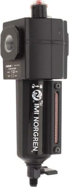 Norgren - 3/8" NPT, 250 Max psi Intermediate Micro Fog Lubricator - Metal Bowl with Sight Glass, Aluminum Body, 138 CFM, 175°F Max Temp, 2.68" Wide x 8.02" High - USA Tool & Supply