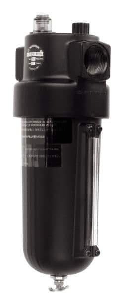 Norgren - 1-1/2 NPT Port, 250 Max psi, Heavy-Duty Lubricator - Metal Bowl with Sight Glass, Aluminum Body, 275 CFM, 175°F Max, 4-1/2" Wide x 12.43" High - USA Tool & Supply