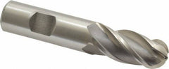 Interstate - 3/4" Diam, 1-5/8" LOC, 4 Flute Cobalt Ball End Mill - Uncoated, Single End, 3-7/8" OAL, 3/4" Shank Diam, Spiral Flute - USA Tool & Supply
