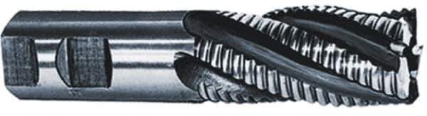 Putnam - 3/8" Diam, Coarse Pitch, 3/4" LOC, 4 Flute Cobalt Roughing Square End Mill - TiN Finish, 2-1/2" OAL, 3/8" Shank Diam, Single End, 30° Helix - USA Tool & Supply