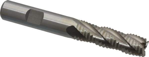 Interstate - 1/2" Diam, Coarse Pitch, 1-5/8" LOC, 4 Flute Cobalt Roughing Square End Mill - Uncoated, 3-5/8" OAL, 1/2" Shank Diam, Single End - USA Tool & Supply