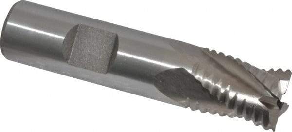 Interstate - 5/8" Diam, Coarse Pitch, 3/4" LOC, 4 Flute Cobalt Roughing Square End Mill - Uncoated, 2-7/8" OAL, 5/8" Shank Diam, Single End - USA Tool & Supply