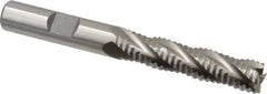 Interstate - 3/8" Diam, Coarse Pitch, 1-5/8" LOC, 4 Flute Cobalt Roughing Square End Mill - Uncoated, 3-3/16" OAL, 3/8" Shank Diam, Single End - USA Tool & Supply