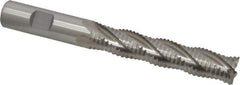 Interstate - 5/8" Diam, Coarse Pitch, 3-1/8" LOC, 4 Flute Cobalt Roughing Square End Mill - Uncoated, 5-1/4" OAL, 5/8" Shank Diam, Single End - USA Tool & Supply