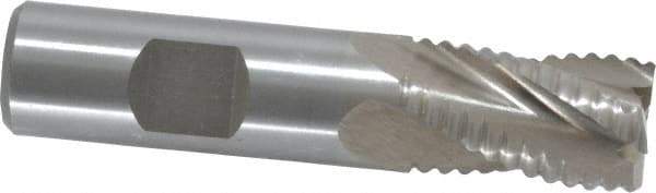 Interstate - 3/4" Diam, Coarse Pitch, 1-1/4" LOC, 4 Flute Cobalt Roughing Square End Mill - Uncoated, 3-1/2" OAL, 3/4" Shank Diam, Single End - USA Tool & Supply