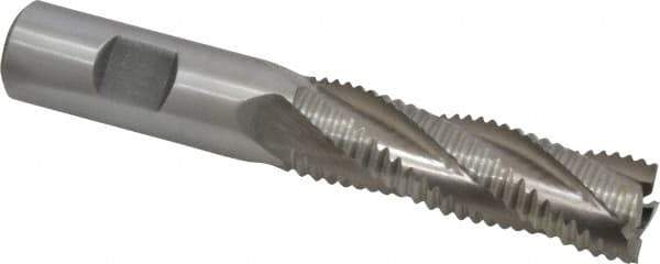 Interstate - 3/4" Diam, Coarse Pitch, 2-1/2" LOC, 4 Flute Cobalt Roughing Square End Mill - Uncoated, 4-3/4" OAL, 3/4" Shank Diam, Single End - USA Tool & Supply