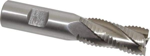 Interstate - 3/4" Diam, Coarse Pitch, 1-5/8" LOC, 4 Flute Cobalt Roughing Square End Mill - Uncoated, 3-7/8" OAL, 3/4" Shank Diam, Single End - USA Tool & Supply