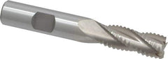 Interstate - 15/32" Diam, Coarse Pitch, 1-1/4" LOC, 4 Flute Cobalt Roughing Square End Mill - Uncoated, 3-1/4" OAL, 1/2" Shank Diam, Single End - USA Tool & Supply