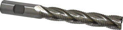 Interstate - 3/4" Diam, Coarse Pitch, 4-1/8" LOC, 4 Flute Cobalt Roughing Square End Mill - Uncoated, 6-3/8" OAL, 3/4" Shank Diam, Single End - USA Tool & Supply