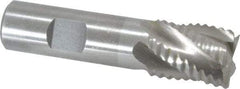 Interstate - 7/8" Diam, Coarse Pitch, 1-1/8" LOC, 5 Flute Cobalt Roughing Square End Mill - Uncoated, 3-3/8" OAL, 3/4" Shank Diam, Single End - USA Tool & Supply