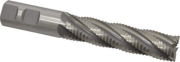 Interstate - 7/8" Diam, Coarse Pitch, 3-1/2" LOC, 5 Flute Cobalt Roughing Square End Mill - Uncoated, 5-3/4" OAL, 7/8" Shank Diam, Single End - USA Tool & Supply