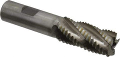 Interstate - 7/8" Diam, Coarse Pitch, 1-7/8" LOC, 5 Flute Cobalt Roughing Square End Mill - Uncoated, 4-1/8" OAL, 3/4" Shank Diam, Single End - USA Tool & Supply