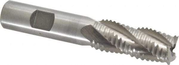 Interstate - 11/16" Diam, Coarse Pitch, 1-5/8" LOC, 4 Flute Cobalt Roughing Square End Mill - Uncoated, 3-3/4" OAL, 5/8" Shank Diam, Single End - USA Tool & Supply