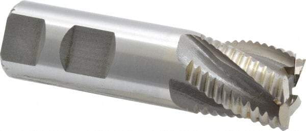 Interstate - 1" Diam, Coarse Pitch, 1-1/8" LOC, 5 Flute Cobalt Roughing Square End Mill - Uncoated, 3-5/8" OAL, 1" Shank Diam, Single End - USA Tool & Supply