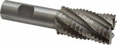 Interstate - 1-1/8" Diam, Coarse Pitch, 2" LOC, 6 Flute Cobalt Roughing Square End Mill - Uncoated, 4-1/4" OAL, 3/4" Shank Diam, Single End - USA Tool & Supply