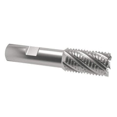Interstate - 1-1/4" Diam, Coarse Pitch, 2" LOC, 6 Flute Cobalt Roughing Square End Mill - Uncoated, 4-1/4" OAL, 3/4" Shank Diam, Single End - USA Tool & Supply