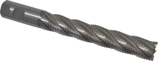 Interstate - 1" Diam, Coarse Pitch, 6" LOC, 5 Flute Cobalt Roughing Square End Mill - Uncoated, 8-1/2" OAL, 1" Shank Diam, Single End - USA Tool & Supply