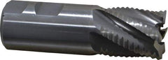 Interstate - 1-1/4" Diam, Coarse Pitch, 1-3/8" LOC, 6 Flute Cobalt Roughing Square End Mill - Uncoated, 3-7/8" OAL, 1-1/4" Shank Diam, Single End - USA Tool & Supply