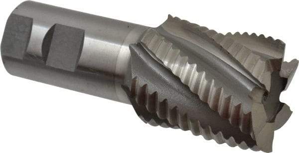 Interstate - 1-3/4" Diam, Coarse Pitch, 2" LOC, 6 Flute Cobalt Roughing Square End Mill - Uncoated, 4-1/2" OAL, 1-1/4" Shank Diam, Single End - USA Tool & Supply