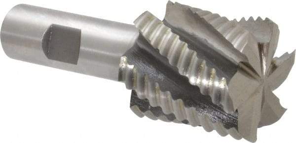 Interstate - 1-1/2" Diam, Coarse Pitch, 1-1/2" LOC, 6 Flute Cobalt Roughing Square End Mill - Uncoated, 3-3/4" OAL, 3/4" Shank Diam, Single End - USA Tool & Supply