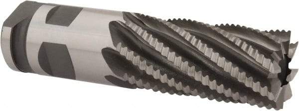 Interstate - 2" Diam, Coarse Pitch, 4" LOC, 8 Flute Cobalt Roughing Square End Mill - Uncoated, 7-3/4" OAL, 2" Shank Diam, Single End - USA Tool & Supply