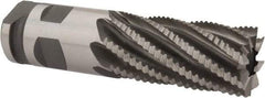 Interstate - 2" Diam, Coarse Pitch, 4" LOC, 8 Flute Cobalt Roughing Square End Mill - Uncoated, 7-3/4" OAL, 2" Shank Diam, Single End - USA Tool & Supply