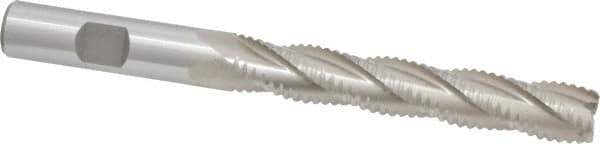 Interstate - 1/2" Diam, Coarse Pitch, 3" LOC, 4 Flute Cobalt Roughing Square End Mill - Uncoated, 5" OAL, 1/2" Shank Diam, Single End - USA Tool & Supply