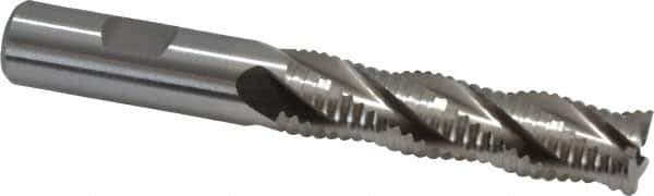 Interstate - 5/8" Diam, Coarse Pitch, 2-1/2" LOC, 4 Flute Cobalt Roughing Square End Mill - Uncoated, 4-5/8" OAL, 5/8" Shank Diam, Single End - USA Tool & Supply