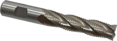 Interstate - 3/4" Diam, Coarse Pitch, 3" LOC, 4 Flute Cobalt Roughing Square End Mill - Uncoated, 5-1/4" OAL, 3/4" Shank Diam, Single End - USA Tool & Supply