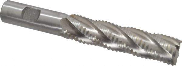 Interstate - 7/8" Diam, Coarse Pitch, 3-1/2" LOC, 5 Flute Cobalt Roughing Square End Mill - Uncoated, 5-3/4" OAL, 3/4" Shank Diam, Single End - USA Tool & Supply