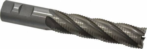 Interstate - 1" Diam, Coarse Pitch, 4" LOC, 5 Flute Cobalt Roughing Square End Mill - Uncoated, 6-1/2" OAL, 1" Shank Diam, Single End - USA Tool & Supply