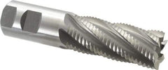 Interstate - 1-1/4" Diam, Coarse Pitch, 3" LOC, 6 Flute Cobalt Roughing Square End Mill - Uncoated, 5-1/2" OAL, 1-1/4" Shank Diam, Single End - USA Tool & Supply