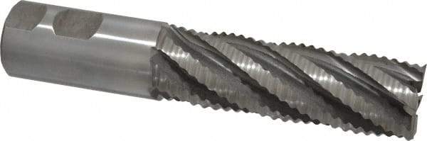 Interstate - 1-1/4" Diam, Coarse Pitch, 4" LOC, 6 Flute Cobalt Roughing Square End Mill - Uncoated, 6-1/2" OAL, 1-1/4" Shank Diam, Single End - USA Tool & Supply