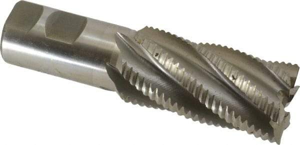 Interstate - 1-1/2" Diam, Coarse Pitch, 3" LOC, 6 Flute Cobalt Roughing Square End Mill - Uncoated, 5-1/2" OAL, 1-1/4" Shank Diam, Single End - USA Tool & Supply