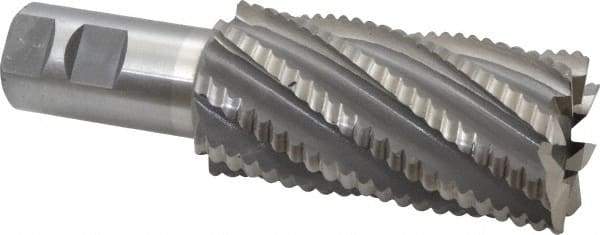 Interstate - 2" Diam, Coarse Pitch, 4" LOC, 8 Flute Cobalt Roughing Square End Mill - Uncoated, 6-1/2" OAL, 1-1/4" Shank Diam, Single End - USA Tool & Supply