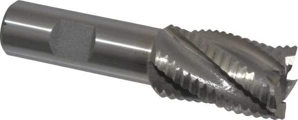 Interstate - 1" Diam, Coarse Pitch, 1-1/2" LOC, 5 Flute Cobalt Roughing Square End Mill - Uncoated, 3-3/4" OAL, 3/4" Shank Diam, Single End - USA Tool & Supply