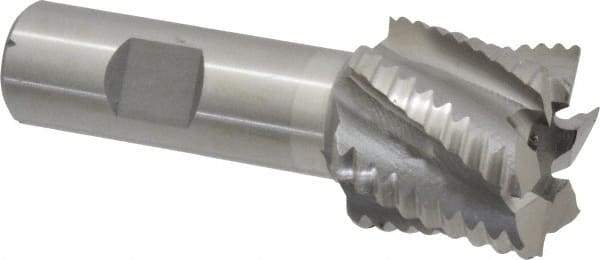 Interstate - 1-1/4" Diam, Coarse Pitch, 1-1/8" LOC, 6 Flute Cobalt Roughing Square End Mill - Uncoated, 3-3/8" OAL, 3/4" Shank Diam, Single End - USA Tool & Supply