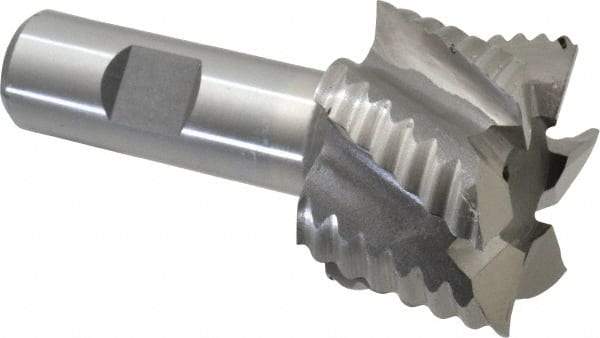 Interstate - 1-3/4" Diam, Coarse Pitch, 1-1/8" LOC, 6 Flute Cobalt Roughing Square End Mill - Uncoated, 3-3/8" OAL, 3/4" Shank Diam, Single End - USA Tool & Supply
