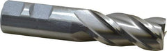 Interstate - 7/8", 1-7/8" LOC, 7/8" Shank Diam, 4-1/8" OAL, 4 Flute, High Speed Steel Square End Mill - Single End, Uncoated, Spiral Flute, 30° Helix, Centercutting, Right Hand Cut, Right Hand Flute - USA Tool & Supply