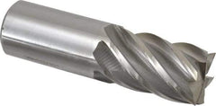 Interstate - 1-1/4", 2" LOC, 1-1/4" Shank Diam, 4-1/2" OAL, 6 Flute, High Speed Steel Square End Mill - Single End, Uncoated, Spiral Flute, 30° Helix, Centercutting, Right Hand Cut, Right Hand Flute - USA Tool & Supply