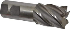 Interstate - 1-1/2", 2" LOC, 1-1/4" Shank Diam, 4-1/2" OAL, 6 Flute, High Speed Steel Square End Mill - Single End, Uncoated, Spiral Flute, 30° Helix, Centercutting, Right Hand Cut, Right Hand Flute - USA Tool & Supply