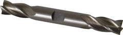 Interstate - 1/2", 1" LOC, 1/2" Shank Diam, 4-1/8" OAL, 4 Flute, High Speed Steel Square End Mill - Double End, Uncoated, Spiral Flute, 30° Helix, Centercutting, Right Hand Cut, Right Hand Flute - USA Tool & Supply