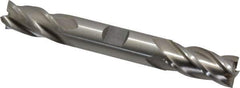 Interstate - 5/8", 1-3/8" LOC, 5/8" Shank Diam, 5" OAL, 4 Flute, High Speed Steel Square End Mill - Double End, Uncoated, Spiral Flute, 30° Helix, Centercutting, Right Hand Cut, Right Hand Flute - USA Tool & Supply