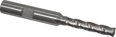 Interstate - 1/4", 1-1/4" LOC, 3/8" Shank Diam, 3-1/16" OAL, 4 Flute, High Speed Steel Square End Mill - Single End, Uncoated, Spiral Flute, 30° Helix, Centercutting, Right Hand Cut, Right Hand Flute - USA Tool & Supply