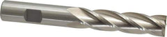 Interstate - 5/8", 2-1/2" LOC, 5/8" Shank Diam, 4-5/8" OAL, 4 Flute, High Speed Steel Square End Mill - Single End, Uncoated, Spiral Flute, 30° Helix, Centercutting, Right Hand Cut, Right Hand Flute - USA Tool & Supply