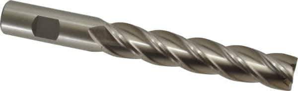 Interstate - 3/4", 4" LOC, 3/4" Shank Diam, 6-1/4" OAL, 4 Flute, High Speed Steel Square End Mill - Single End, Uncoated, Spiral Flute, 30° Helix, Centercutting, Right Hand Cut, Right Hand Flute - USA Tool & Supply